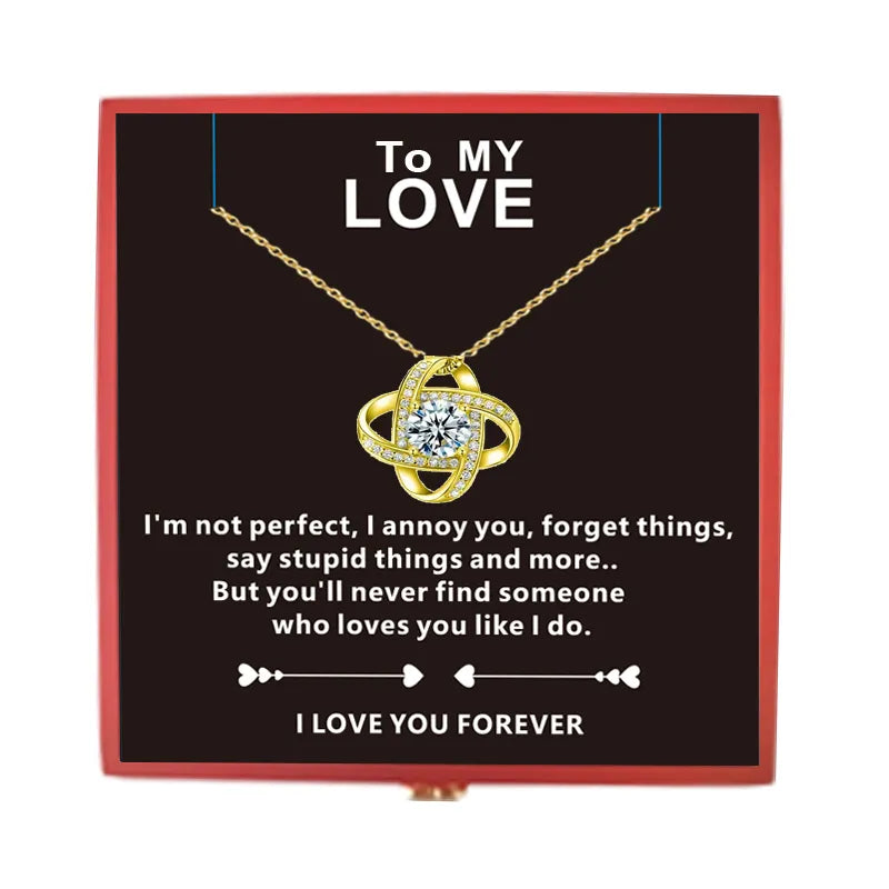 Beautiful Pendant Necklace Eternal Rose Apple Jewelry Flower Box To My Love Forever Special Gift