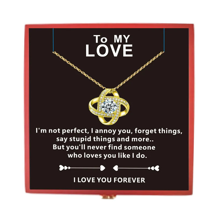 Beautiful Pendant Necklace Eternal Rose Apple Jewelry Flower Box To My Love Forever Special Gift